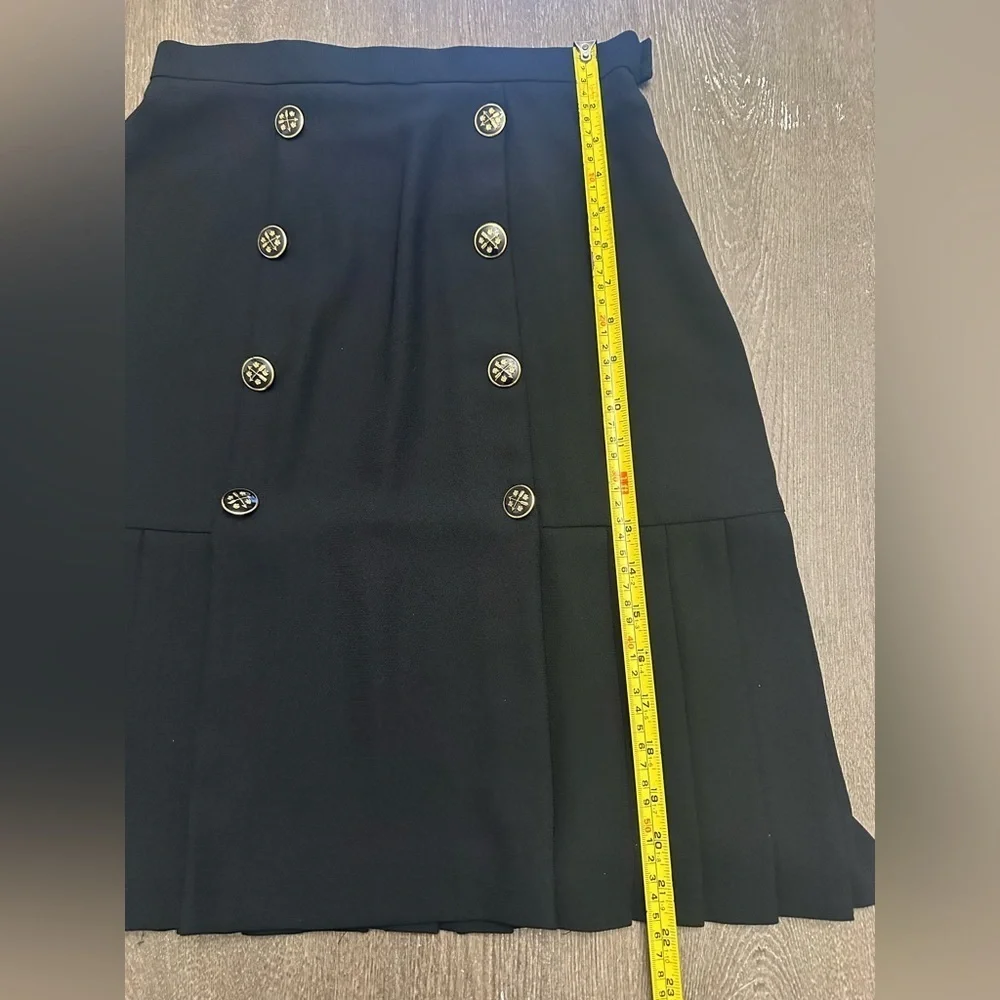 DONCASTER BLACK DOUBLE BUTTONED FLAIR BOTTOM BUSINESS SKIRT - Size 4 SKU:552 - Picture 6 of 6